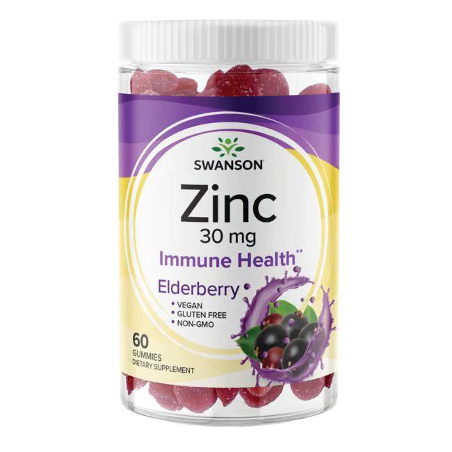 Swanson Premium- Zinc Gummies - Elderberry 15mg 60 gummies