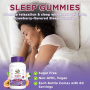Gomitas de melatonina para dormir Adultos (60gomitas) / Adult Sleep Gummies, Passion Fruit, (60ct)