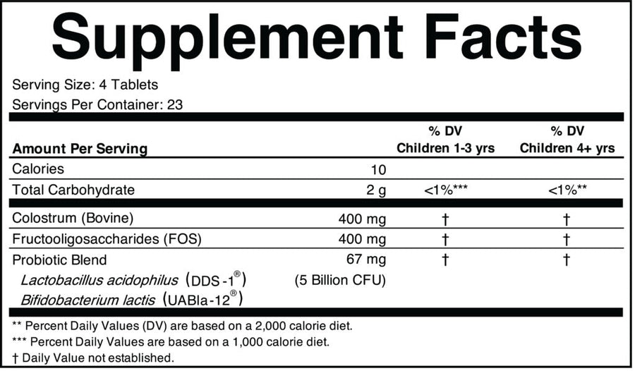 ChildBiotics Probióticos con Calostro (92 tabs masticables) /  ChildBiotics probiotics with colostrum (92 chewable tabs)