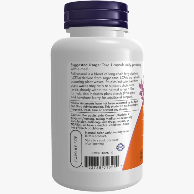 Policosanol, cápsulas vegetales extra fuertes de 40 mg / extra strength policosanol 40mg from sugar cane cholesterol support