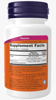 Vitamina B-12 1000 mcg (100 pastillas) / B-12 1000mcg (100 lozenges) NOW