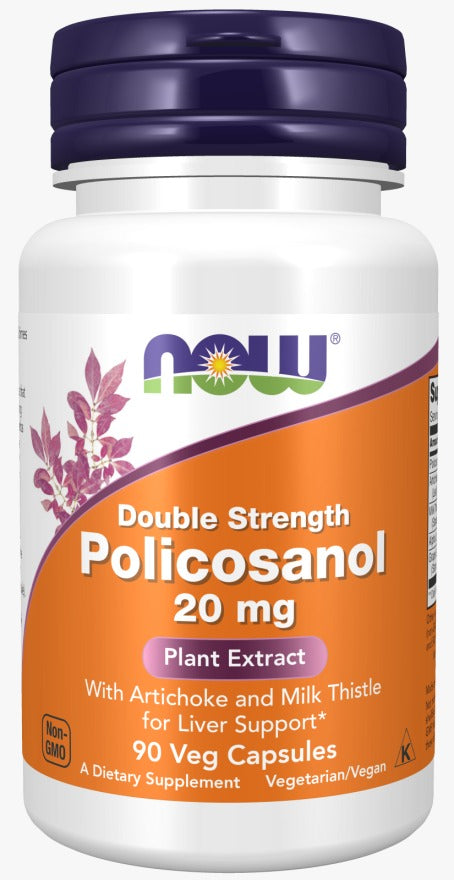 Policosanol de doble potencia 20 mg (90 vcaps) / Policosanol, Double Strength 20 mg (90 vcaps)