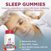 Gomitas para dormir para adultos sin melatonina sabor fresa 60 gomitas / Adult Sleep No Melatonin Gummies, Strawberry, 60 ct