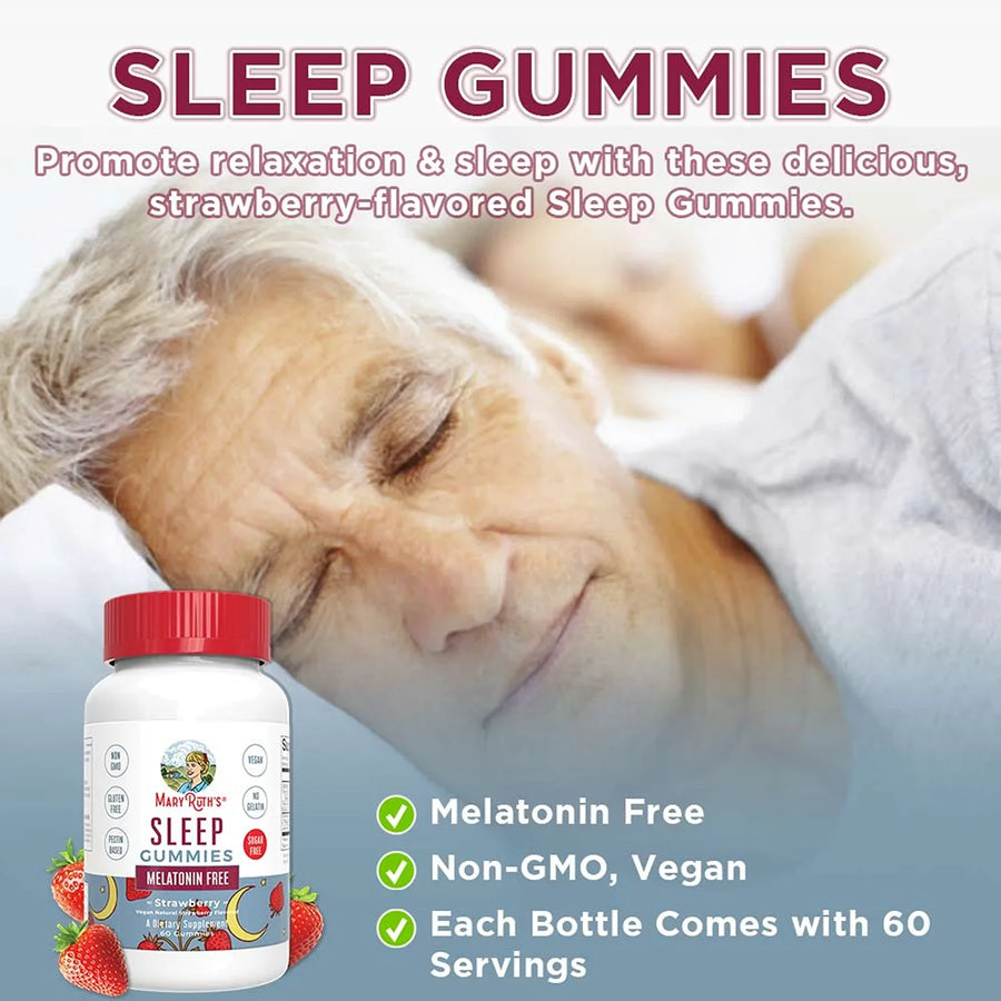 Gomitas para dormir para adultos sin melatonina sabor fresa 60 gomitas / Adult Sleep No Melatonin Gummies, Strawberry, 60 ct
