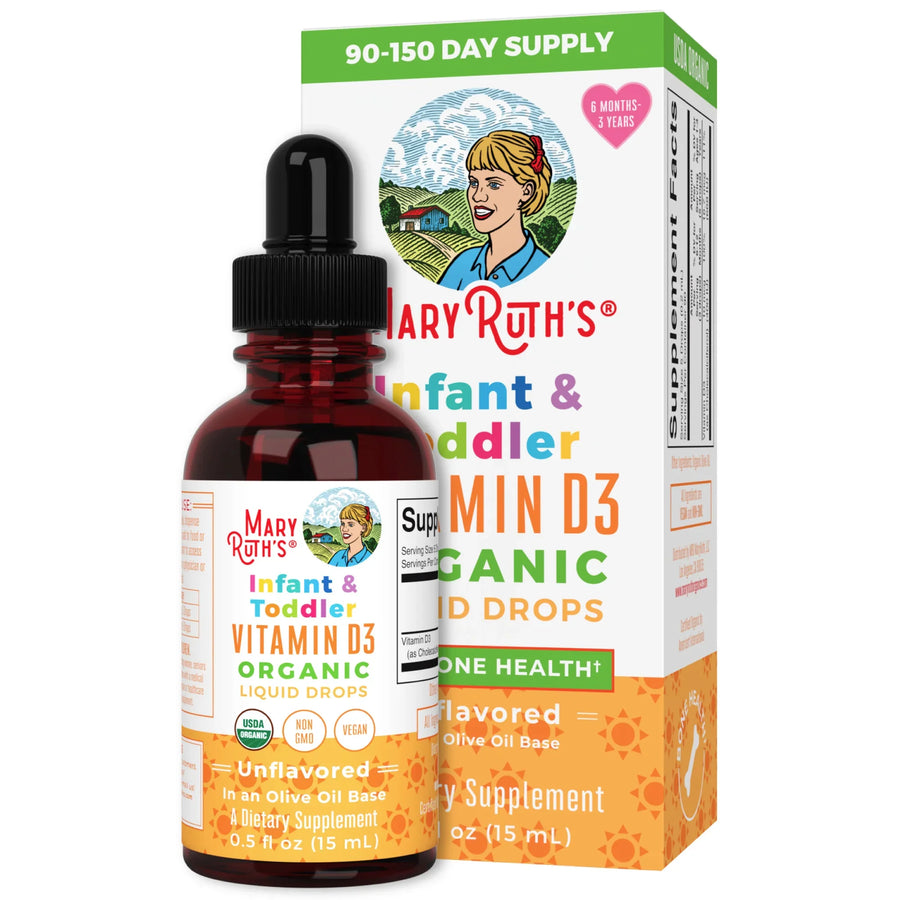 vitamina D3 liquida para bebés y niños pequeños (15ml) / Infant & Toddler Vitamin D3 Drops, Unflavored, Org, 0.5 oz