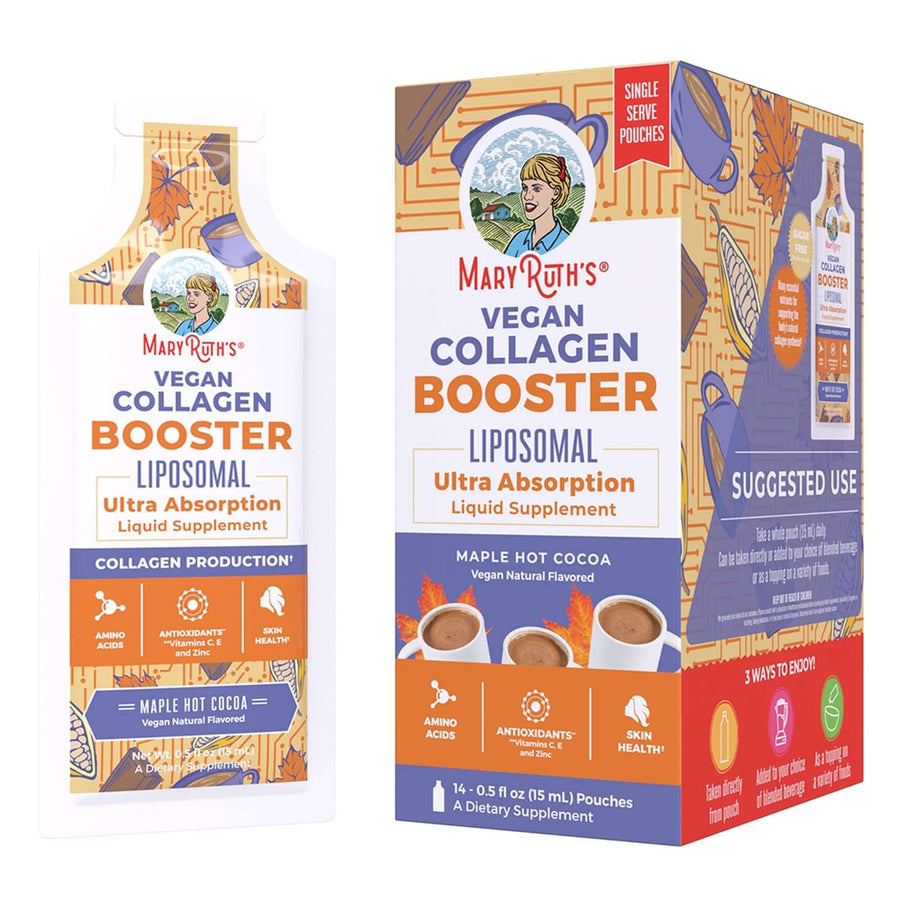 liposomal de refuerzo colágeno vegano / Collagen Booster Liposomal, Maple Hot Cocoa, 0.5 oz 14-Pack