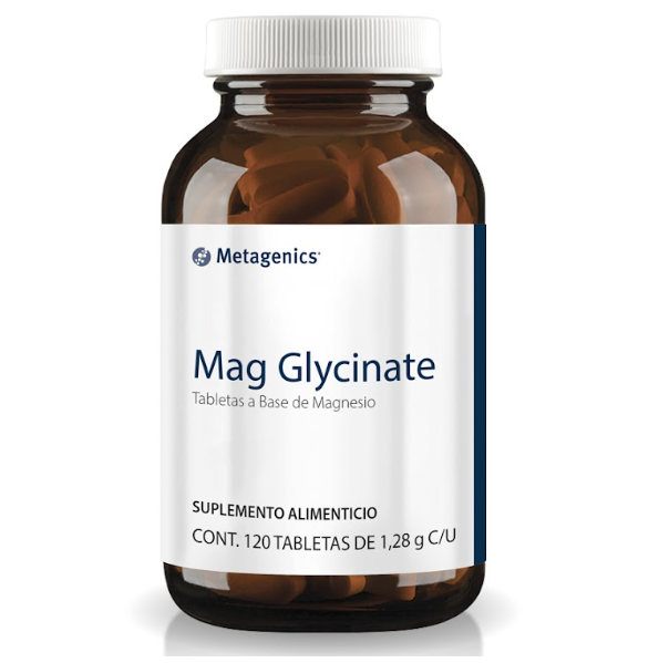 Mag Glycinate - 1.28g - 120 Tabletas