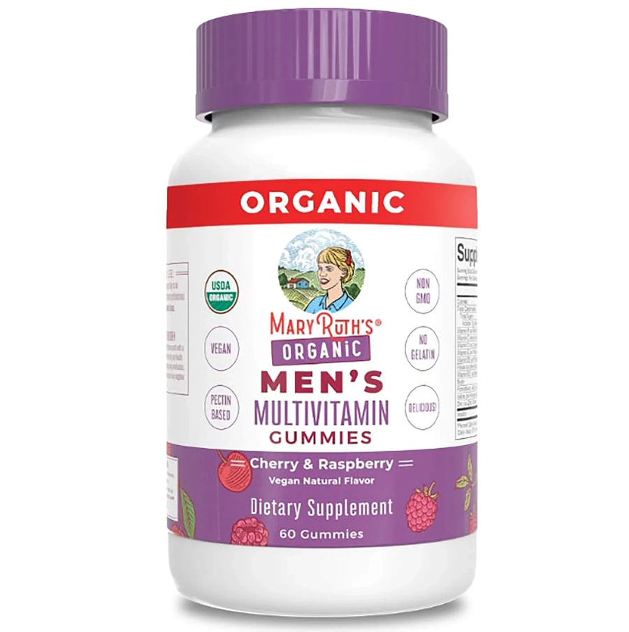Multivitaminico orgánico para hombres (60gomitas) / Men's Multivitamin Gummies, Cherry & Raspberry, Org, (60ct)