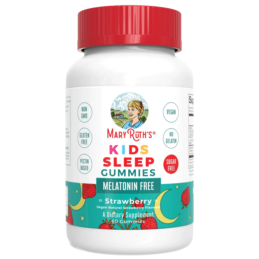 Ayuda para dormir para niños sin melatonina (60gomitas) / Kids Sleep No Melatonin Gummies, Strawberry, 60 ct